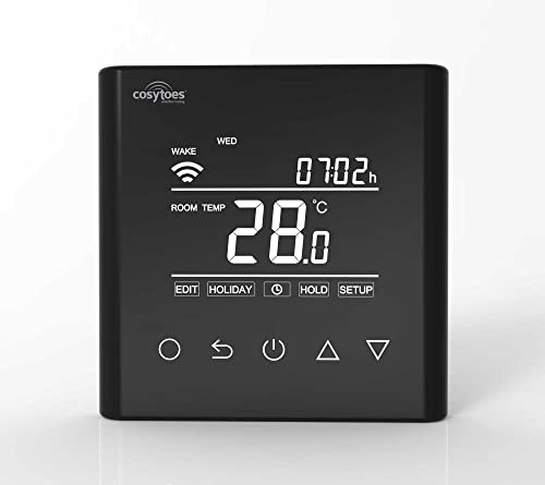 Cosytoes WIFI Thermostat | Curve Smart Thermostat | Touchscreen | Black