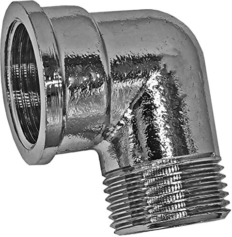 Chrom Gewindefittings aus Messing | Winkel 90 Grad IG-AG | 3/8 bis 1 Zoll | Gewinde-Fitting Zubehör > 3/8 Zoll