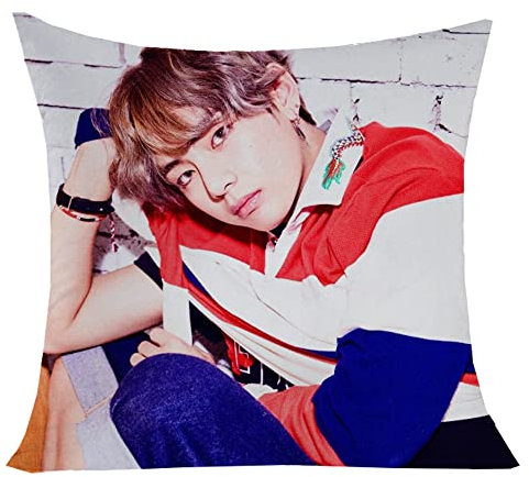 BTS Merchandise BTS Bangtan Boys Komfortables Pfirsichhaut-Kissen Kpop JHope V Jungkook Suga Jimin Jin Throw Square Pill 45 cm x 45 cm