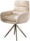 Polsterstuhl Abelia-Flex mit Armlehnen Kreuzgestell kantig Edelstahl Cord Beige