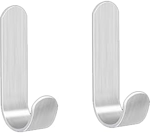 Aeuezxx Ganci Adesivi, 2 Pezzi in Acciaio Inox, da Parete, Portasciugamani per Cucina, Bagno, Soggiorno
