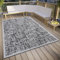Hanse Home Telu In- & Outdoor Teppich Wetterfest – Modernes Muster, Wasserfest robuster Aussenteppich Flachgewebe für Garten, Balkon, Terrasse, Wohnzimmer – Grau Beige, 115x170cm