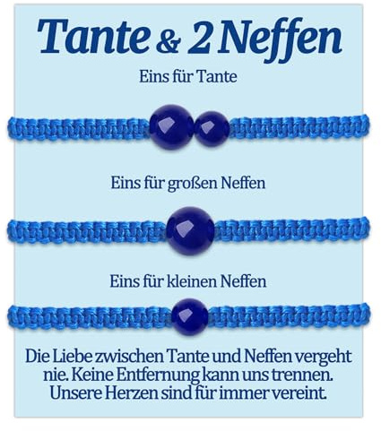 Tante Neffe Armband Geschenke Tante und 2 3 Neffen Armbänder für Tante von Neffe Geschenk zum Geburtstag Muttertag Geburtstagsgeschenk Weihnachten Geschenkideen Schumuck Frauen Schmuckset für 2 3 4