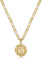 KissYan Initialen-Halskette für Damen, 14 Karat vergoldet, runde Buchstaben-Anhänger-Halskette, Hauptstadt-Monogramm-Halskette, Alhpabets von A-Z, Figaro-Kette, modische Halskette (Goldenes Y)