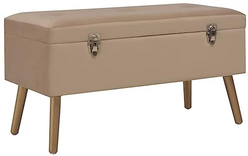 ZQQLVOO Bettbank Hocker mit Stauraum Flur Möbel Bank mit Stauraum 80 cm Beige Samt