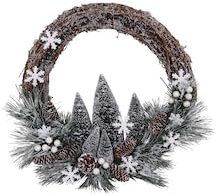 Tarrington House Weihnachtskranz, Rattan, Ø 45 cm, dekoriert, Mehrfarbig