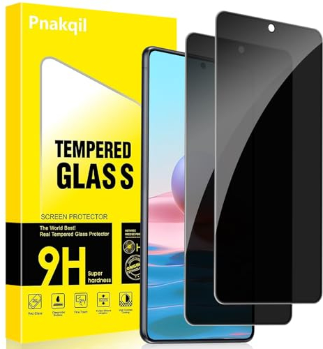 Pnakqil Protector Pantalla de Privacidad para Xiaomi Mi 10T Lite 5G Cristal Templado,Vidrio Película Antiespia Anti-Spy,Dureza 9H Antiarañazos Sin Burbujas Privacy Screen Protector 2 Piezas