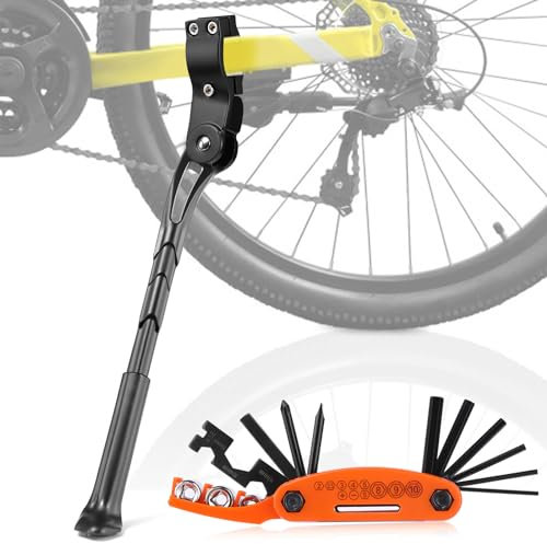 Kapsuen Fahrradständer 24-29 Zoll, höhenverstellbar breiterer Beinstangen, fahrradständer hinterrad mit Multitool,Stabiler Anti-Rutsch-Fahrradständer, geeignet für Citybikes, Mountainbikes