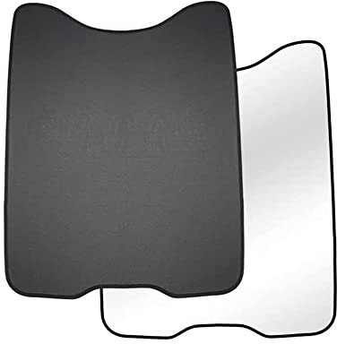 SANWAN Parasol plegable para techo de vidrio con cubiertas reflectantes para techo corredizo, parasol Mach-E, color negro