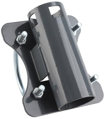 Antenna Mounting Pole Bracket, Stainless Steel Aerial Mast Pipe Bracket Stand, Universal Antenna Mast Mounting Pole Clamp Adjustable Angle for Wall, Roof or Eave Mounting