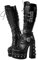 blingqeen Punk Stiefel Plateau Schnürstiefel für Damen Blockabsatz Gothic Boots Schwarz 46 EU