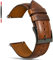 Gomvadr Quick Release Lederarmband, Vintage Öl gegerbt Pull-up Lederband Ersatz Uhrenarmbänder Männer Frauen 14mm 16mm 18mm 19mm 20mm 21mm 22mm 24mm (18mm, Tan/Black Buckle/Match Stitch)