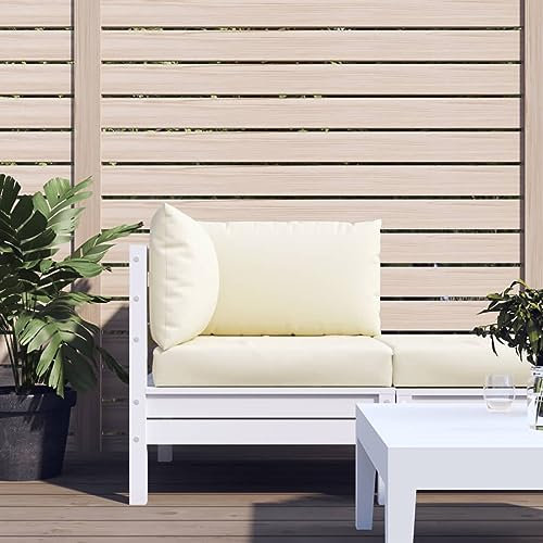 LAPOOH Palettensofa-Auflagen 3 STK Palettenkissen Outdoor, Europaletten Sitzkissen Outdoor, Paletten Rückenkissen, Cremeweiß Stoff