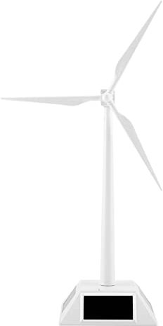 Wind Turbine Model, Desktop Solar Powered Wind Mill, Wind Mill Toy Solar Powered Windmills, Solar Energy Wind Mill Toy, Home Decor Garden Desk Ornament for Education or Fun, White