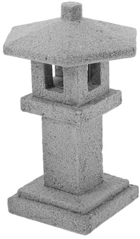 Amosfun Miniatur-Steinlaterne Pagode Japanischer Stil Pagodenlaterne Statue Miniatur-Feengarten-Dekoration Mini-Zen-Gartenzubehör Für Aquarium Terrasse Mikrolandschaft