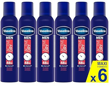 Vaseline Men Active Dry 48h 250ml (6er Pack)