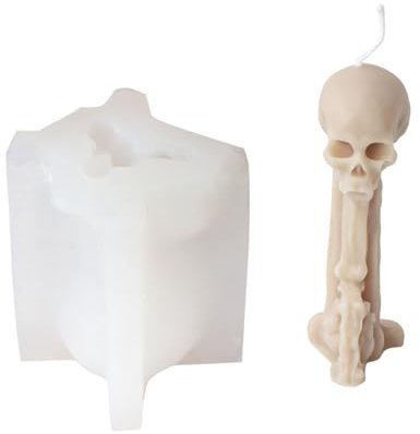 HUANGANG Halloween-Totenkopf-Formen für Seife, Gips, Dekorationen, Halloween-Dekoration, Skelettkopf, Silikonformen