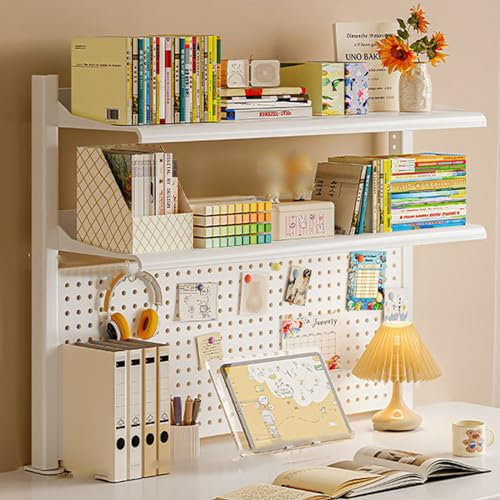 Desk Shelf Organizer for Office Accessories Clamp on Desk Shelving Unit for Above or Under Desk Storage Tray Table Workspace Organizers