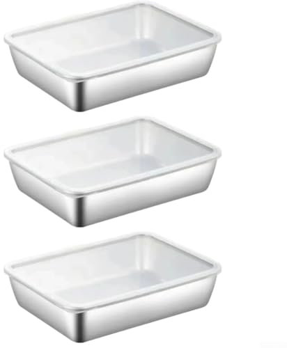 Besttoolifes Stainless Steel Food Storage Containers with Lids Set of 3 - Airtight Preservation Boxes for Refrigerator, Picnic, BBQ - Multipurpose Trays