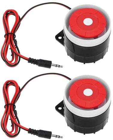The Lord of the Tools 2 Pcs DC 12 V 120 dB Indoor Wired Siren Mini Siren with 3.5 mm Jack Connector Compatible with GSM Alarm Security for Home