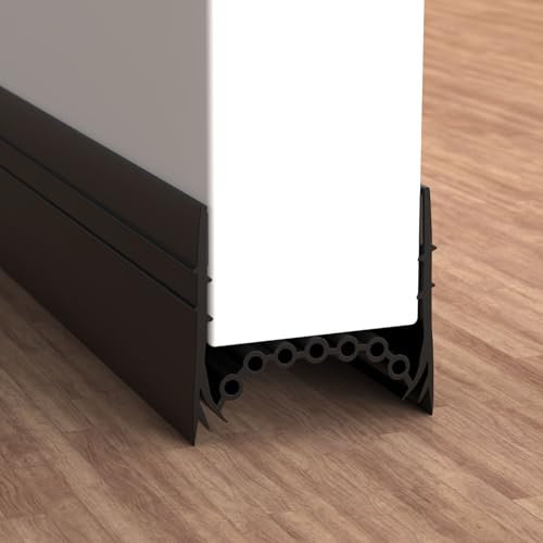 SUNMON Türdichtung Zugluftstopper für Türen Unten Türdichtung Selbstklebend Haustür Zugluft Tür Windschutz Kälteschutz, Tür Zugluftstopper Einfach angebracht für Türspalte von 0,8 bis 1,5 cm (Schwarz)