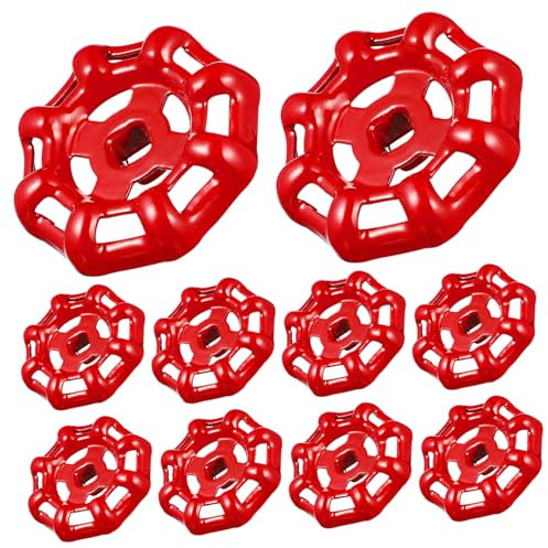 HOMSFOU 10stücke Teiliges Gusseisen Handrad Absperrgriff Metall Kugelhahn Hebel Stabile Abdichtung Leicht Montierbar Und Kraftsparend Für Ventilsteuerung Rot