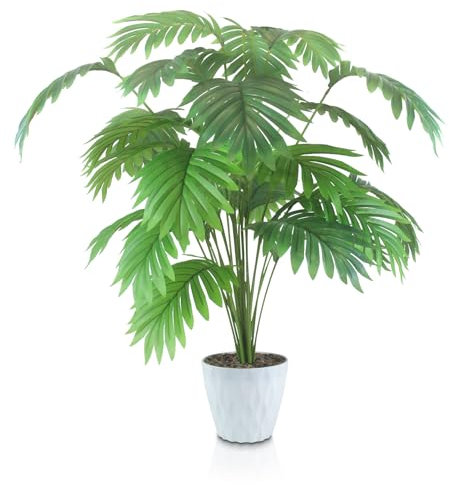 INSANYJ Fausse Plante 80 cm, Plantes Artificielles Interieur Exterieur, Vert Plante Artificielle Plastique Fausse Plante avec Pot pour Decoration Salon Chambre Bureau Cuisine