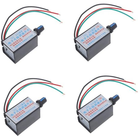 Ciieeo 4 Pièces variateur d'ambiance electronique sans fil voiture changer Contrôleur de vitesse du moteur 12 V CC contrôleur de moteur CC PVC Black