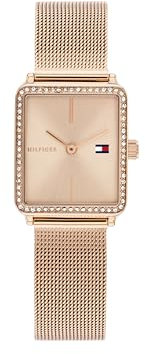 Tommy Hilfiger Montre À Mouvement Quartz Deux Aiguilles pour Femme avec Bracelet Milanais en Acier Inoxydable de Couleur Or Rose Clair - 1782792