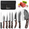 Aleevii Juego de 8 cuchillos de carnicero con aspecto de martillo – 7 cuchillos de cocina afilados en bolsa de nailon – Cuchillos profesionales para carne, cuchillo de chef y cuchillo de trinchar de