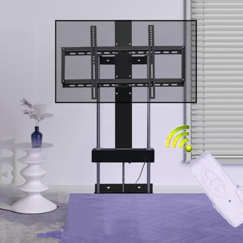 Motorised TV Bracket Stand - LCD TV Floor Stand, TelescopicAuto Lifting TV Stand, Height Adjustable Stand with Remote Control for 37 to 75 TVs, Bearing 50 Kg, Easy Ins