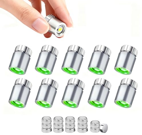ALEGRE Mini LED de luz, 10 unidades de mini luces LED para casa de muñecas, luz verde con 15 pilas, luces en miniatura para vitrinas, bloques de construcción, linternas, iluminación para casa de