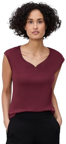 Shirt mit gerundetem V-Ausschnitt
