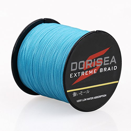 Dorisea Extreme Braid geflochtene Angelschnur, 8 Stränge, 100 % PE, 2,7–136 kg getestet, 100 m, abriebfest, unglaubliche Superline, kein Dehnen, Blau, 136 kg/1,0 mm