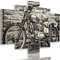 Feeby Bilder Motorrad Automotive XXL 5-Teilig Typ A 150x100 cm 1 Teilig Wohnzimmer Schlafzimmer Büro Flur Küche Wandbilder Leinwandbilder Modern Bild auf Leinwand Kunstdruck Design Schwarz und Weiß