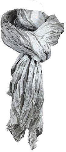 Japanwelt Seidentuch elegantes Damen Halstuch Crash-Schal 100% Seide silkroad 90 x 180 cm Grau