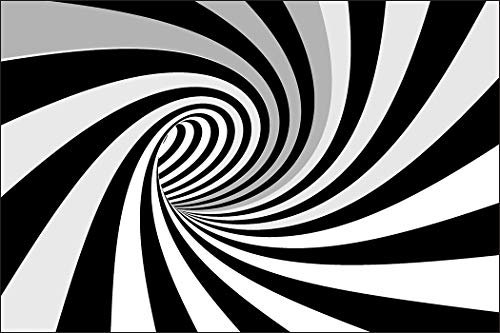 Muralo Photo Wallpaper 3D Effect 60 x 90 cm Non-Woven Wall Wallpaper Tunnel Abstract Optical Illusion 3D Look Living Room Bedroom Modern Wall Picture