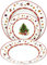 NAMAI -Set Piatti Natale Per 6 Persone - Adatta alla Lavastoviglie - Porcellana -18 Pezzi - Servizio Piatti Natale - Servizio Piatti Natalizio - Set Piatti Natalizi