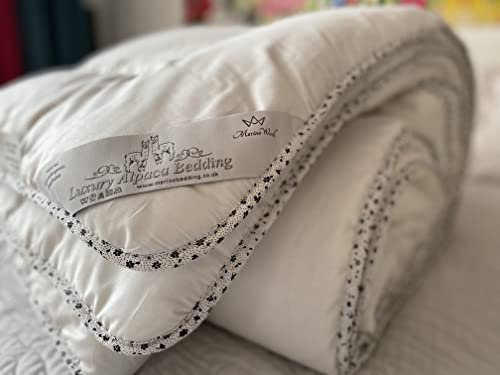 Merino Wool Luxuriöse Alpaka-Bettdecke aus Alpakawolle, Steppdecke – Ganzjahr/Saison (140 x 200 cm, Einzelbett)