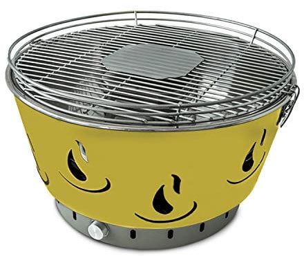 JAK BBQ Airbroil XL J 101 Holzkohlegrill gelb Tischgrill Holzkohlegrill mit verstellbarer Belüftung inkl. Transporttasche Outdoor Campinggrill