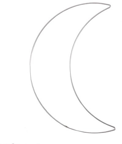 Vaessen Creative 11090-002 Mondförmiger Metallringe, Ø 32 cm aus 3 mm Metalldraht, zum Geburtsgeschenk, Traumfänger Basteln, Makramee Knoten, Mandala Häkeln, Mond, 32cm 3mm