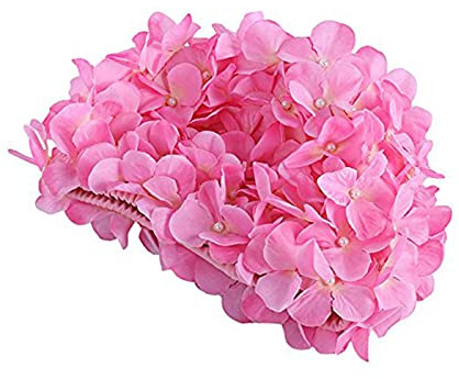 YMLOVE 1 bonnet de bain à fleurs pour femme et fille - Bonnet de bain rétro (rose)