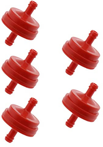 ECSiNG 5pcs Fuel Filter Inline Gas Fuel Filter Replacement Compatible with Briggs & Stratton 298090 394358 1/4 Fuel Line 150 Micron Lawn Mower Parts AM107314 5018