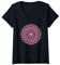 Damen Mandala Kreis Meditation Yoga Outfit T-Shirt mit V-Ausschnitt