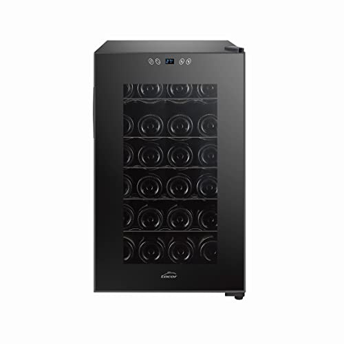 Lacor - 69673 - Vinoteca 28 Botellas, Nevera Vinos, Refrigerador Termoeléctrico, Temperatura Regulable, Estantes Extraíbles, Silencioso, Sistema Antivibratorio, Acero Inoxidable, 45x52x72,5 cm