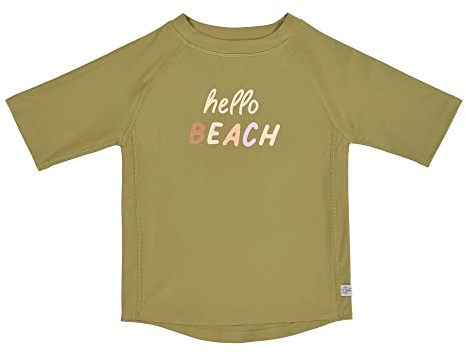 LÄSSIG Baby Kinder Schwimmshirt Badeshirt Kurzarm UV Schutz Short Sleeve Rashguard Hello Beach Moss, 13-18 Monate, Größe: 86