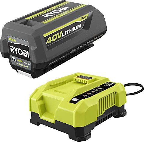 RYOBI 40-Volt 4 Ah High Capacity Battery and 40-Volt Lithium Rapid Charger Combo Kit (OP40404 & 0P406VNM)