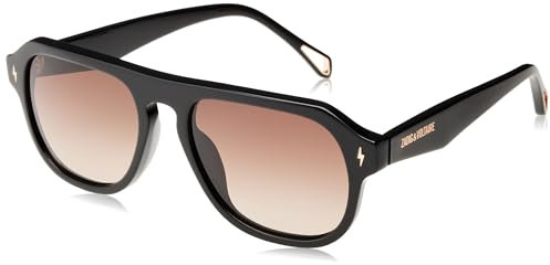 Zadig&Voltaire Unisex SZV374 Sunglasses, Black (Shiny Black), 54