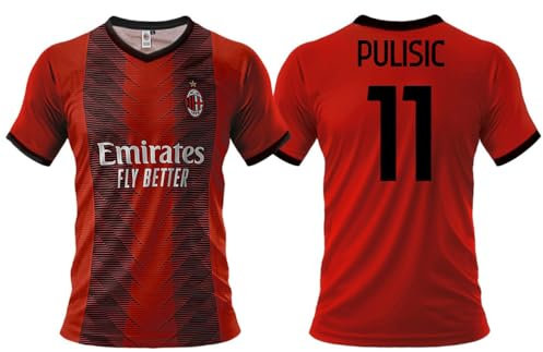 Maillot Pulisic Milan Officiel 2023-2024 Tailles Bébé Homme Adulte Rossonero Fans Milanista Home 11, Rossonero, 8 ans