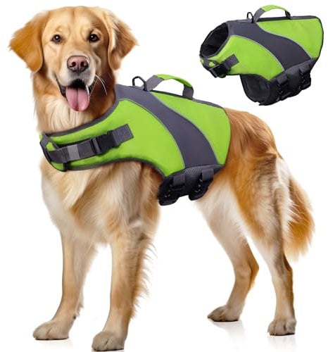 Navaris Giubbottino Galleggiante per Cane - Pettorina per Piscina, Mare, Spiaggia - Accessori - Giubbotto Salvataggio - Colore Brillante